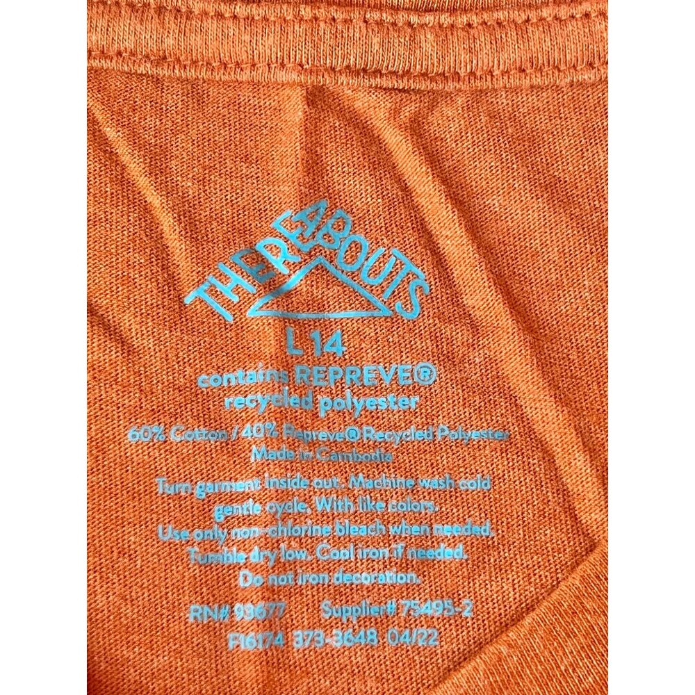 Thread4Thought Women’s Size 14 Unicorns Graphic Long Sleeve Tee Orange - Picture 4 of 4